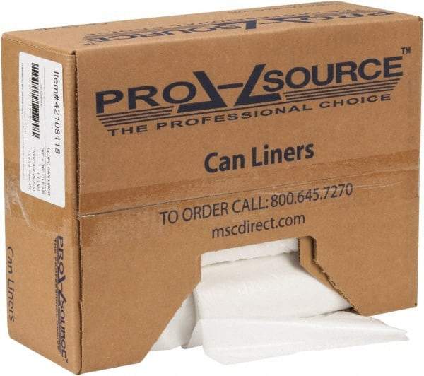 PRO-SOURCE - 1.1 mil Thick, Heavy-Duty Trash Bags - Hexene Resins, Roll Dispenser, 30" Wide x 36" High, Clear - Apex Tool & Supply