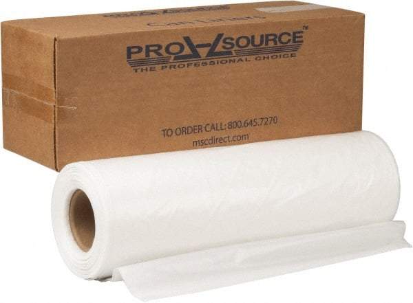PRO-SOURCE - 70 Gal Capacity, 19µ Thick, Heavy-Duty Trash Bags - High-Density Polyethylene (HDPE), Roll Dispenser, Clear - Apex Tool & Supply