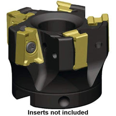 Kennametal - 5 Inserts, 63mm Cut Diam, 22mm Arbor Diam, 15.5mm Max Depth of Cut, Indexable Square-Shoulder Face Mill - 0° Lead Angle, 40mm High, LNGU15T608SRGE Insert Compatibility, Through Coolant, Series MILL 4-15 - Apex Tool & Supply