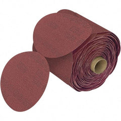 3M - 5" Diam, 320 Grit Aluminum Oxide Adhesive PSA Disc - Extra Fine Grade, Reddish Brown, Film Backing, Flexible, Use with Random Orbital Sanders - Apex Tool & Supply
