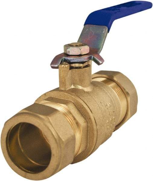Legend Valve - 1" Pipe, Full Port, Lead Free Brass Full Port Ball Valve - 2 Piece, Comp x Comp Ends, Lever Handle, 600 WOG - Apex Tool & Supply