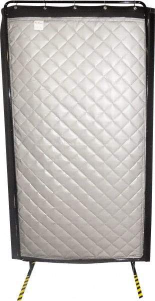 Singer Safety - 8' Long x 48" Wide, Fiberglass Modular Acoustic Screen/Frame - ASTM E-84 Specification, Metallic Gray - Apex Tool & Supply