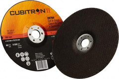 3M - 36 Grit, 7" Wheel Diam, 1/8" Wheel Thickness, 7/8" Arbor Hole, Type 27 Depressed Center Wheel - Ceramic, 8,500 Max RPM - Apex Tool & Supply