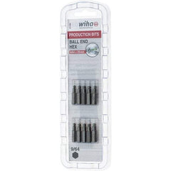 Wiha - 0.14" Ball End Hex Screwdriver Bit - 1/4" Drive, 1" OAL - Apex Tool & Supply