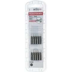 Wiha - 1/4" Drive, Hex Inch Screwdriver Bit - 1" OAL - Apex Tool & Supply