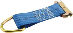 Erickson Manufacturing - 8' Long x 2" Wide, 3,500 Lb Basket Capacity, Polyester & Steel Web Sling - Blue - Apex Tool & Supply
