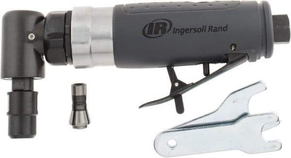 Ingersoll-Rand - 1/4" Collet, Angle Handle, Straight Air Die Grinder - 20,000 RPM, Rear Exhaust, 23 CFM, 0.33 hp, 1/4" Inlet - Apex Tool & Supply