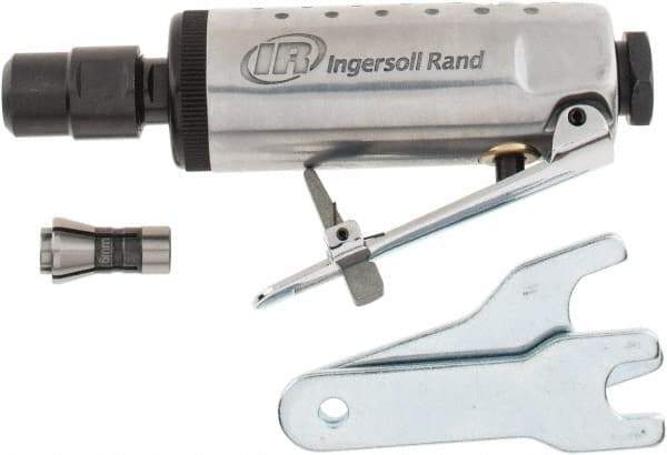 Ingersoll-Rand - 1/4" Collet, Straight Handle, Angle Air Die Grinder - 28,000 RPM, Front Exhaust, 24 CFM, 0.25 hp, 1/4" Inlet - Apex Tool & Supply