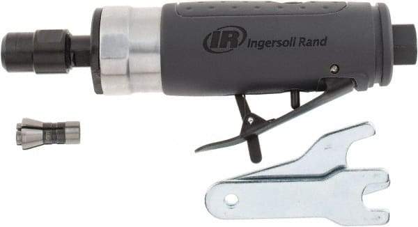 Ingersoll-Rand - 1/4" Collet, Straight Handle, Straight Air Die Grinder - 25,000 RPM, Rear Exhaust, 28 CFM, 0.33 hp, 1/4" Inlet - Apex Tool & Supply