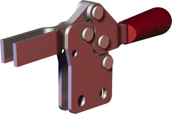 De-Sta-Co - 151 Lb Holding Capacity, Horizontal Handle, Manual Hold Down Toggle Clamp - 60° Handle Movement, 90° Bar Opening, U-Bar, Flanged Base, Carbon Steel - Apex Tool & Supply