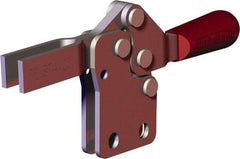 De-Sta-Co - 151 Lb Holding Capacity, Horizontal Handle, Manual Hold Down Toggle Clamp - 60° Handle Movement, 90° Bar Opening, U-Bar, Flanged Base, Carbon Steel - Apex Tool & Supply
