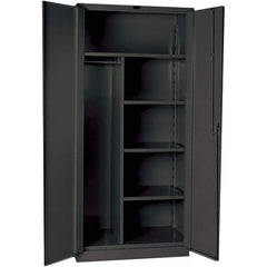 Hallowell - 4 Shelf Combination Storage Cabinet - Steel, 48" Wide x 24" Deep x 78" High, Gray - Apex Tool & Supply