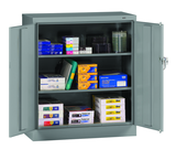 36"W x 18"D x 42"H Counter High Welded Set Up Storage Cabinet, 2 Adj. shelves, w/Raised Bottom - Apex Tool & Supply