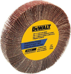 DeWALT - 4-1/2" Diam, 120 Grit Aluminum Oxide Unmounted Flap Wheel - 5/8-11 Thread, 1-1/8" Wide, Coated, Fine Grade, 13,300 Max RPM - Apex Tool & Supply