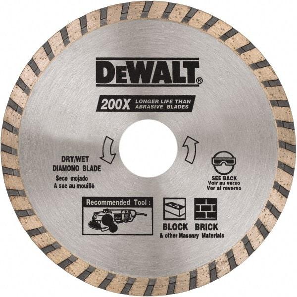 DeWALT - 4-1/2" Diam, 5/8 & 7/8" Arbor Hole Diam, Wet & Dry Cut Saw Blade - Diamond Matrix, Standard Round Arbor - Apex Tool & Supply