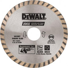 DeWALT - 4-1/2" Diam, 5/8 & 7/8" Arbor Hole Diam, Wet & Dry Cut Saw Blade - Diamond Matrix, Standard Round Arbor - Apex Tool & Supply