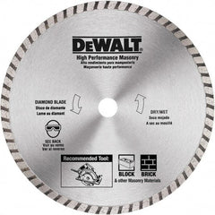 DeWALT - 7" Diam, 5/8 & 7/8" Arbor Hole Diam, Wet & Dry Cut Saw Blade - Diamond Matrix, Standard Round Arbor - Apex Tool & Supply