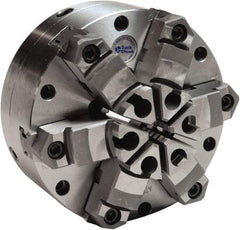 Buck Chuck Company - 6 Jaws, 10" Diam, Self Centering Manual Lathe Chuck - Plain Back Mount Spindle, Adjustable, Reversible, 1,600 Max RPM, 2-63/64" Through Hole Diam, Cast Iron - Apex Tool & Supply