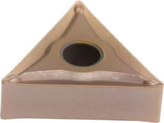 Sumitomo - TNMG331 ESU Grade T3000Z Cermet Turning Insert - TiN/AlN Finish, 60° Triangle, 3/8" Inscr Circle, 3/16" Thick, 1/64" Corner Radius - Apex Tool & Supply