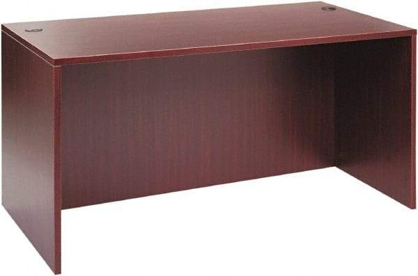 ALERA - Woodgrain Laminate Desk Shell - 59-1/8" Wide x 29-1/2" Deep x 29-5/8" High, Mahogany - Apex Tool & Supply