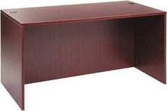 ALERA - Woodgrain Laminate Desk Shell - 59-1/8" Wide x 29-1/2" Deep x 29-5/8" High, Mahogany - Apex Tool & Supply