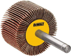 DeWALT - 2" Diam x 3/4" Face Width, Very Fine Aluminum Oxide Coated Mounted Flap Wheel - 1/4" Shank Mount, 240 Grit, Cloth Backing, 25,000 Max RPM - Apex Tool & Supply