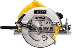 DeWALT - 15 Amps, 7-1/4" Blade Diam, 5,200 RPM, Electric Circular Saw - 120 Volts, 5/8" Arbor Hole, Right Blade - Apex Tool & Supply