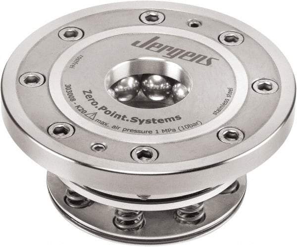 Jergens - ZPS Hydraulic CNC Quick Change Clamping Module - 1 Module Center, M40 Top Mount, 105 kN Retention Force, 50 bar (725 Lb/Sq In) Unlocking Pressure, 0.005mm Repeatability - Apex Tool & Supply