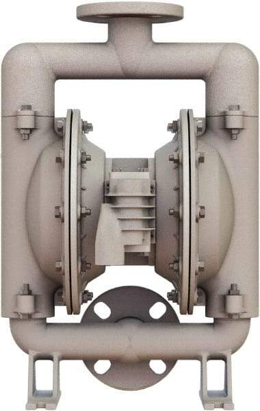 Versa-Matic - 1-1/4 \x96 1-1/2 NPT, Air Operated Diaphragm Pump - Santoprene Diaphragm, Stainless Steel Housing - Apex Tool & Supply