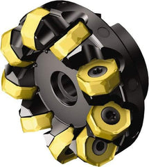 Sandvik Coromant - 125mm Cut Diam, 1-1/2" Arbor Hole, 5.2mm Max Depth of Cut, 42° Indexable Chamfer & Angle Face Mill - 14 Inserts, 745R-2109 Insert, Right Hand Cut, 14 Flutes, Through Coolant, Series Coromill 745 - Apex Tool & Supply