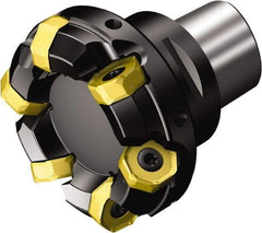 Sandvik Coromant - 80mm Cut Diam, 80mm Arbor Hole, 5.2mm Max Depth of Cut, 42° Indexable Chamfer & Angle Face Mill - 6 Inserts, 745R-2109 Insert, Right Hand Cut, 6 Flutes, Through Coolant, Series Coromill 745 - Apex Tool & Supply