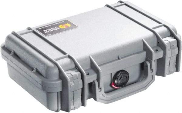 Pelican Products, Inc. - 8-11/32" Wide x 3-25/32" High, Clamshell Hard Case - Silver, Polyethylene - Apex Tool & Supply