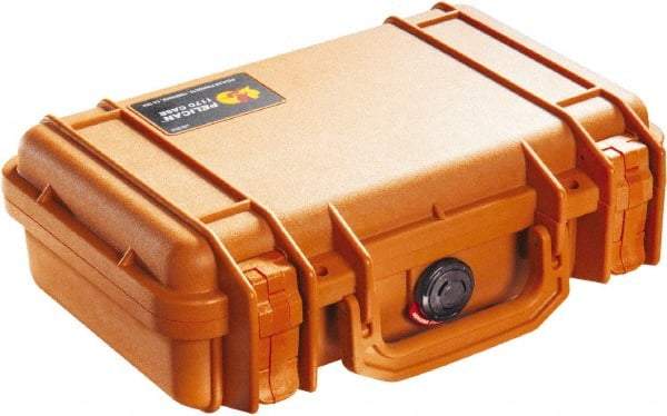 Pelican Products, Inc. - 8-11/32" Wide x 3-25/32" High, Clamshell Hard Case - Orange, Polyethylene - Apex Tool & Supply