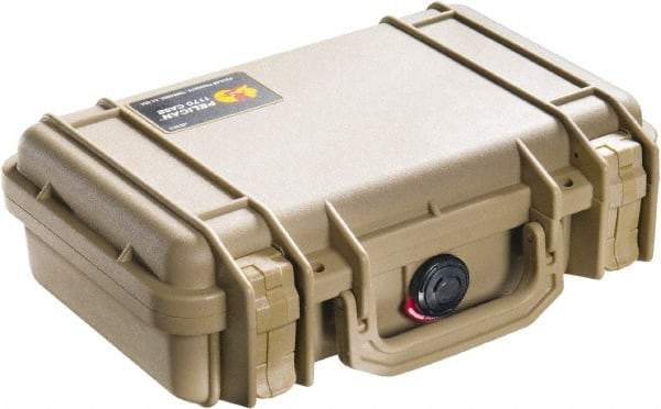 Pelican Products, Inc. - 8-11/32" Wide x 3-25/32" High, Clamshell Hard Case - Tan, Polyethylene - Apex Tool & Supply