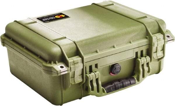 Pelican Products, Inc. - 13" Wide x 6-53/64" High, Clamshell Hard Case - Olive, Polyethylene - Apex Tool & Supply