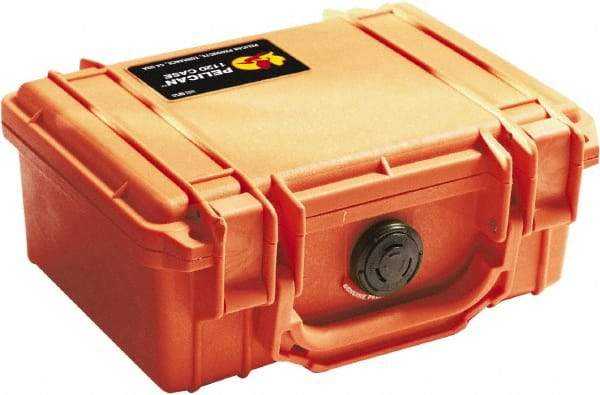 Pelican Products, Inc. - 6-49/64" Wide x 3-7/8" High, Clamshell Hard Case - Orange, Polyethylene - Apex Tool & Supply