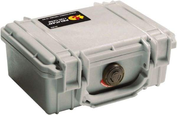 Pelican Products, Inc. - 7-51/64" Wide x 4-19/64" High, Clamshell Hard Case - Silver, Polyethylene - Apex Tool & Supply