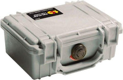 Pelican Products, Inc. - 6-49/64" Wide x 3-7/8" High, Clamshell Hard Case - Silver, Polyethylene - Apex Tool & Supply