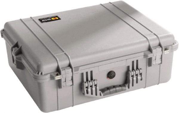 Pelican Products, Inc. - 19-23/64" Wide x 8-51/64" High, Clamshell Hard Case - Silver, Polyethylene - Apex Tool & Supply