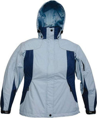 Viking - Size XL, Light Blue, Rain, Wind Resistant Jacket - 47" Chest, 4 Pockets, Detachable Hood - Apex Tool & Supply
