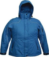 Viking - Size L, Blue, Rain, Wind Resistant Jacket - 43" Chest, 4 Pockets, Detachable Hood - Apex Tool & Supply