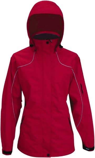 Viking - Size XL, Red, Rain, Wind Resistant Jacket - 47" Chest, 4 Pockets, Detachable Hood - Apex Tool & Supply