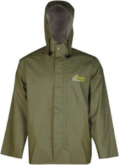 Viking - Size M, Green, Chemical, Rain, Wind Resistant Jacket - 40" Chest, Attached Hood - Apex Tool & Supply