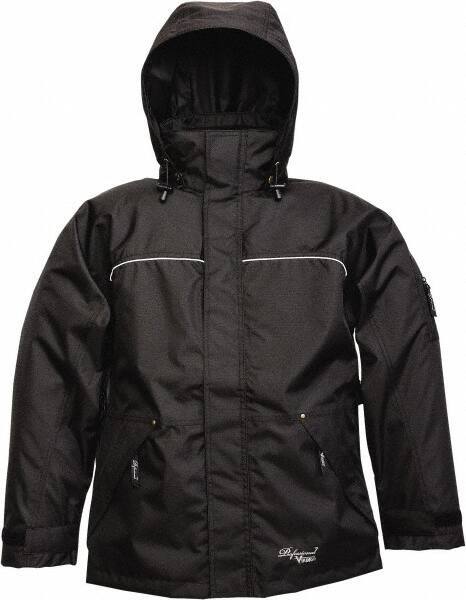 Viking - Size 3XL, Black, Rain, Wind Resistant Jacket - 55" Chest, 3 Pockets, Detachable Hood - Apex Tool & Supply
