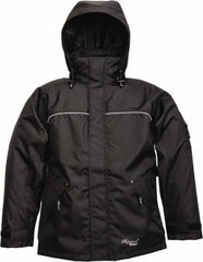 Viking - Size 3XL, Black, Rain, Wind Resistant Jacket - 55" Chest, 3 Pockets, Detachable Hood - Apex Tool & Supply