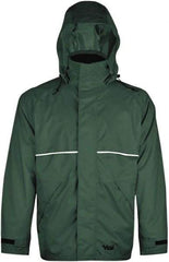 Viking - Size S, Green, Rain, Wind Resistant Jacket - 37" Chest, 3 Pockets, Detachable Hood - Apex Tool & Supply