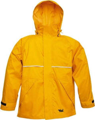 Viking - Size L, Yellow, Rain, Wind Resistant Jacket - 43" Chest, 3 Pockets, Detachable Hood - Apex Tool & Supply