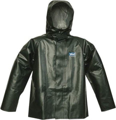 Viking - Size S, Green, Chemical, Rain, Wind Resistant Jacket - 37" Chest, Detachable Hood - Apex Tool & Supply