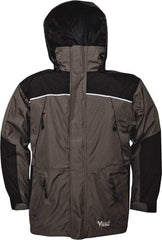 Viking - Size S, Gray & Charcoal, Rain, Wind Resistant Jacket - 37" Chest, 5 Pockets, Detachable Hood - Apex Tool & Supply