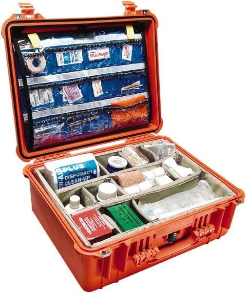 Pelican Products, Inc. - 17-13/64" Wide x 8-13/32" High, Clamshell Hard Case - Orange, Polypropylene - Apex Tool & Supply